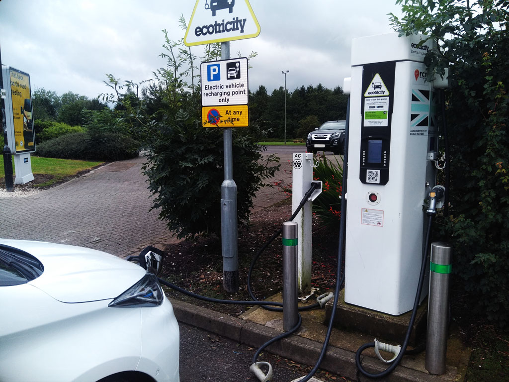 Ecotricity charging point at Gretna services